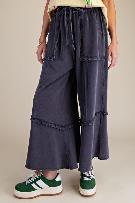 Wide Leg Mineral Washed Terry Pants
