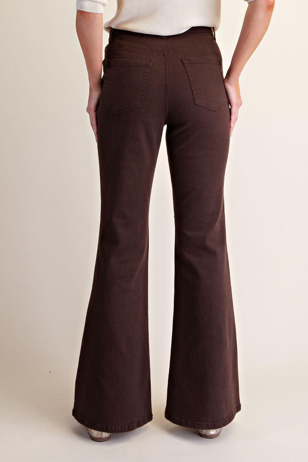 Washed Stretch Twill Bellbottom Pants