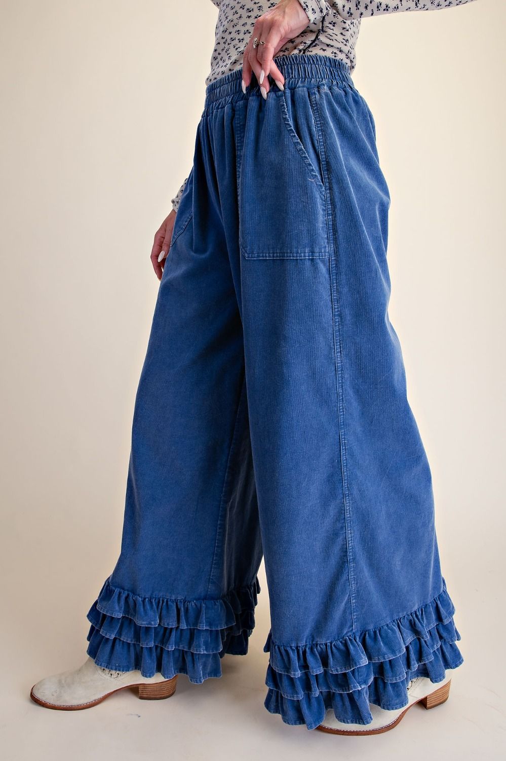 Ruffle Bottom Washed Baby Corduroy Pants