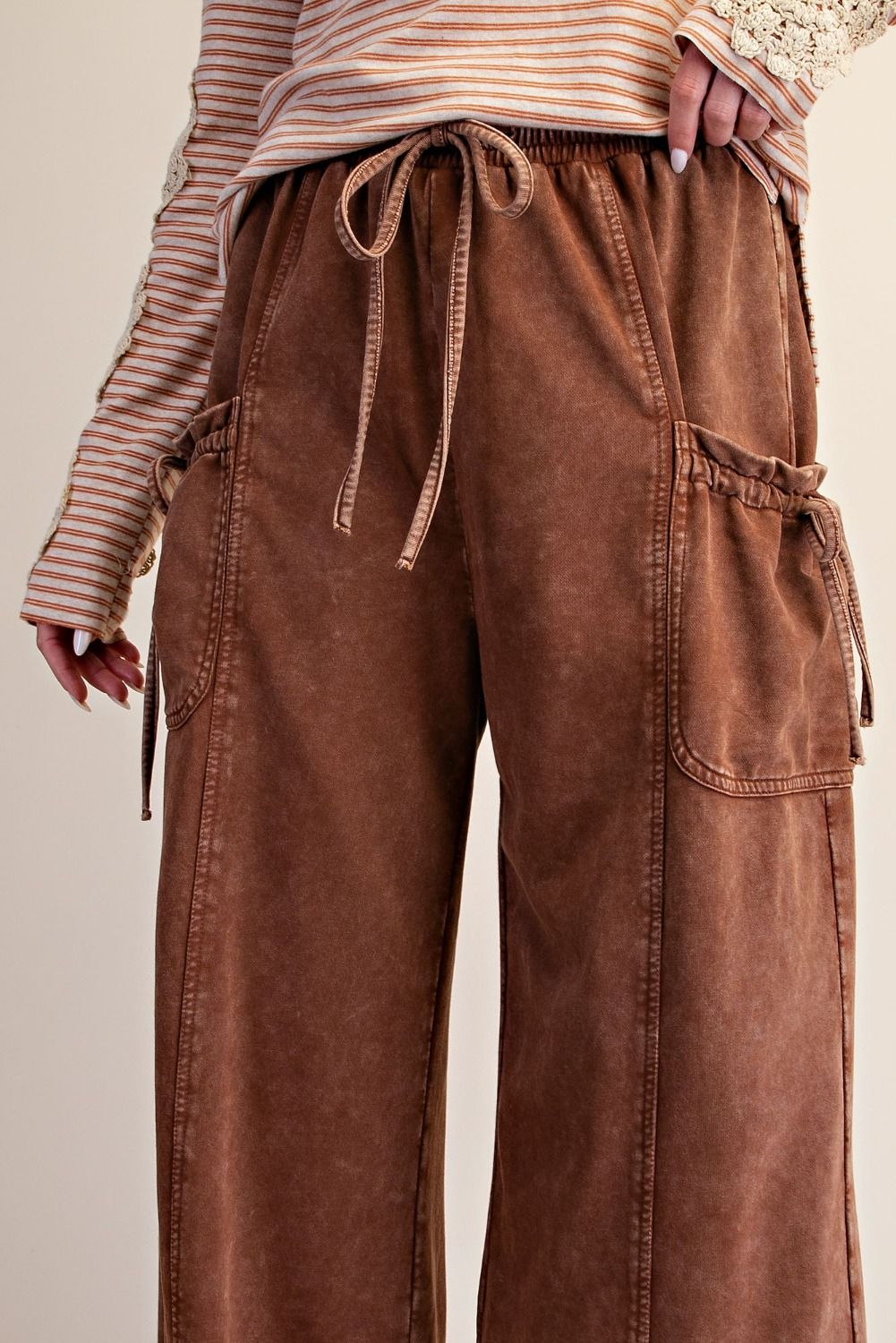 Washed Terry Knit Pants