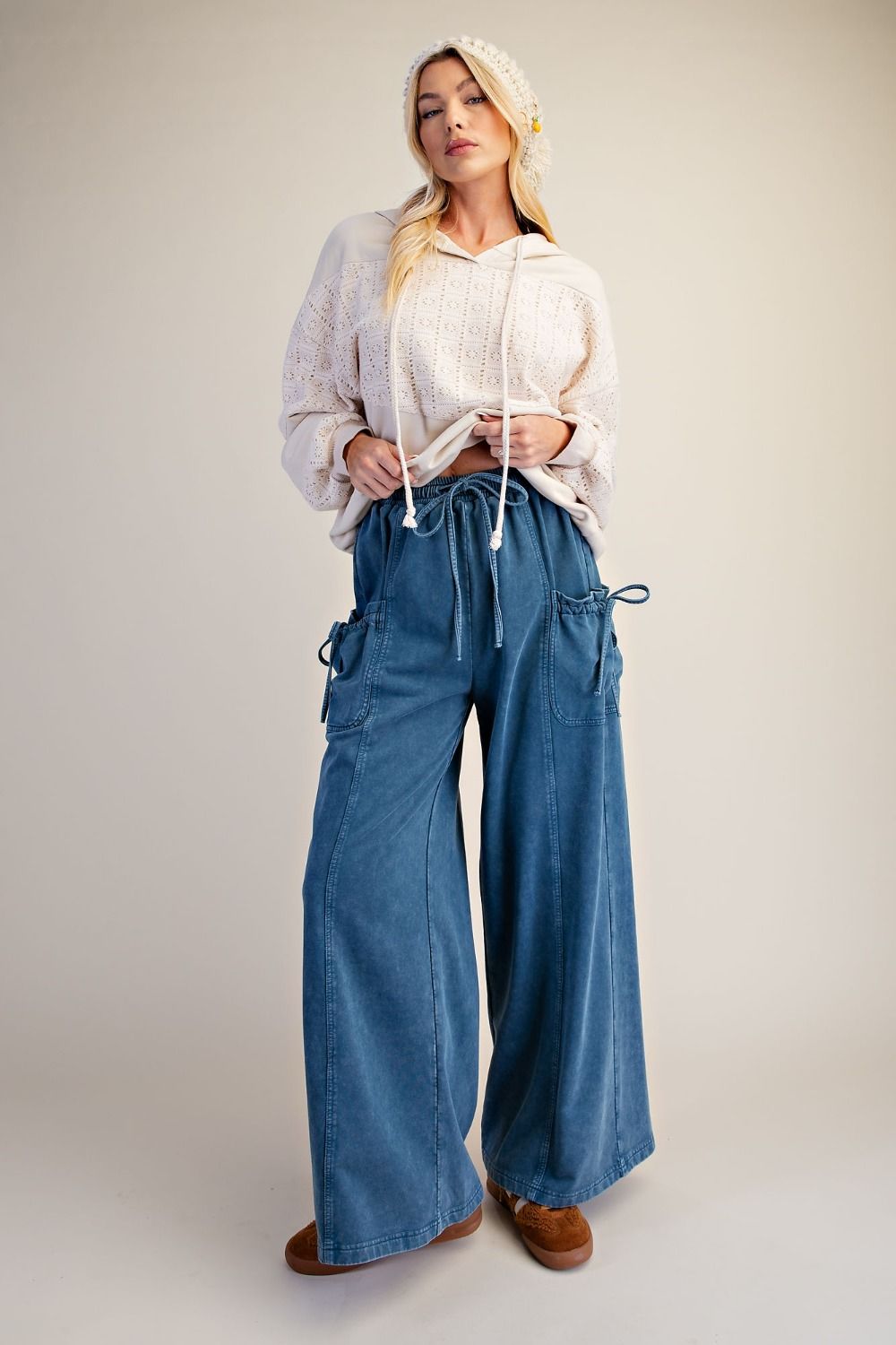 Washed Terry Knit Pants