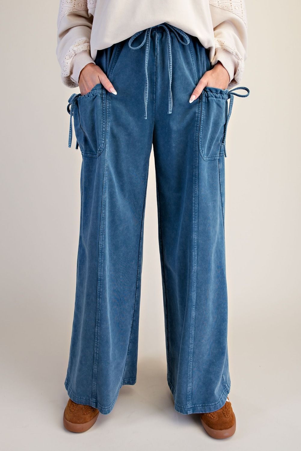 Washed Terry Knit Pants