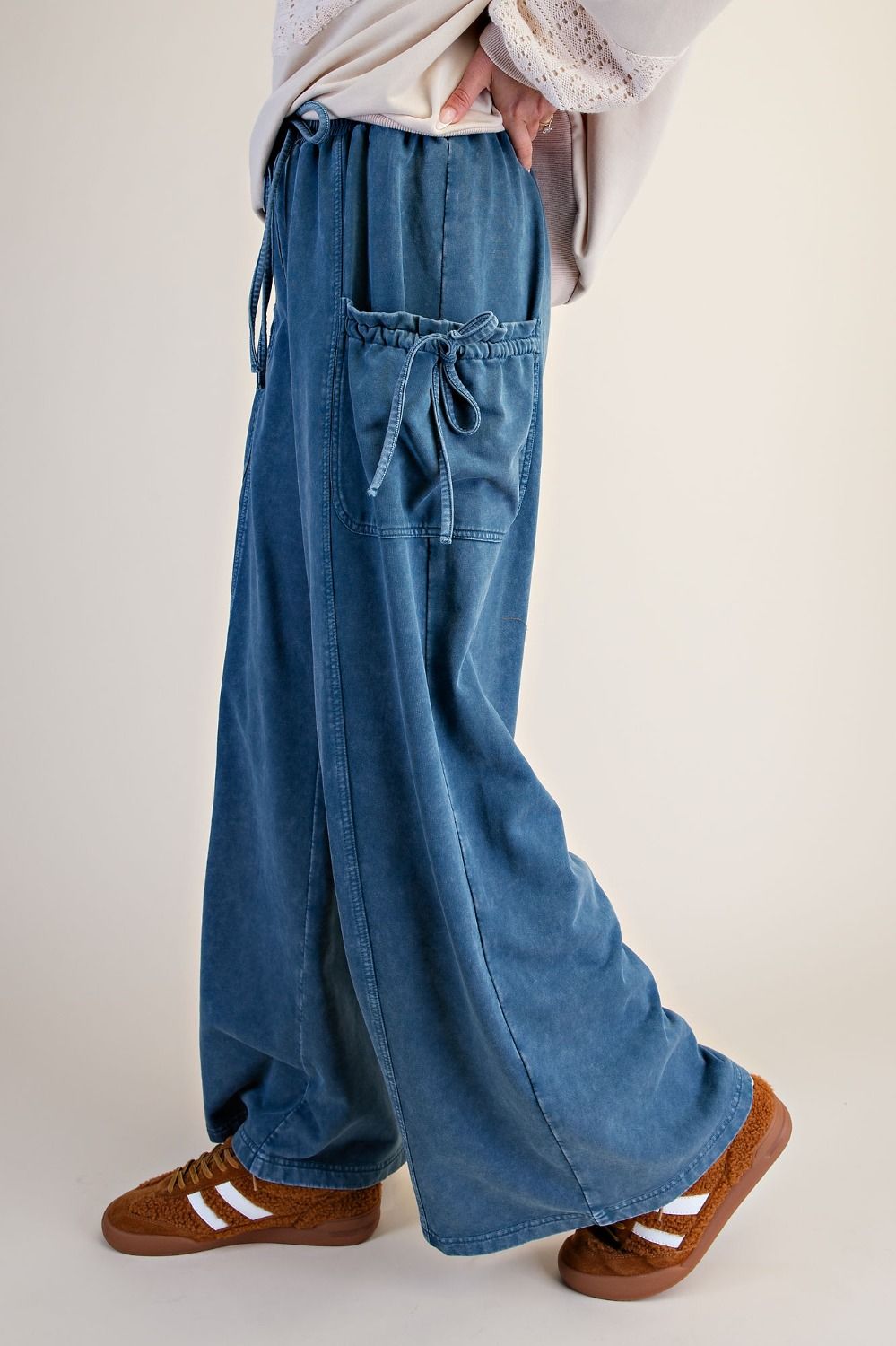 Washed Terry Knit Pants