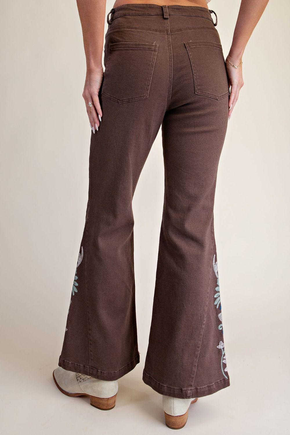 Stretch Washed Twill Bellbottom Pants