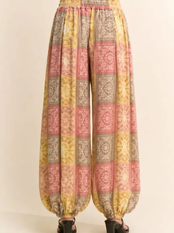 Bandana Print Patchwork Bloomer Pants