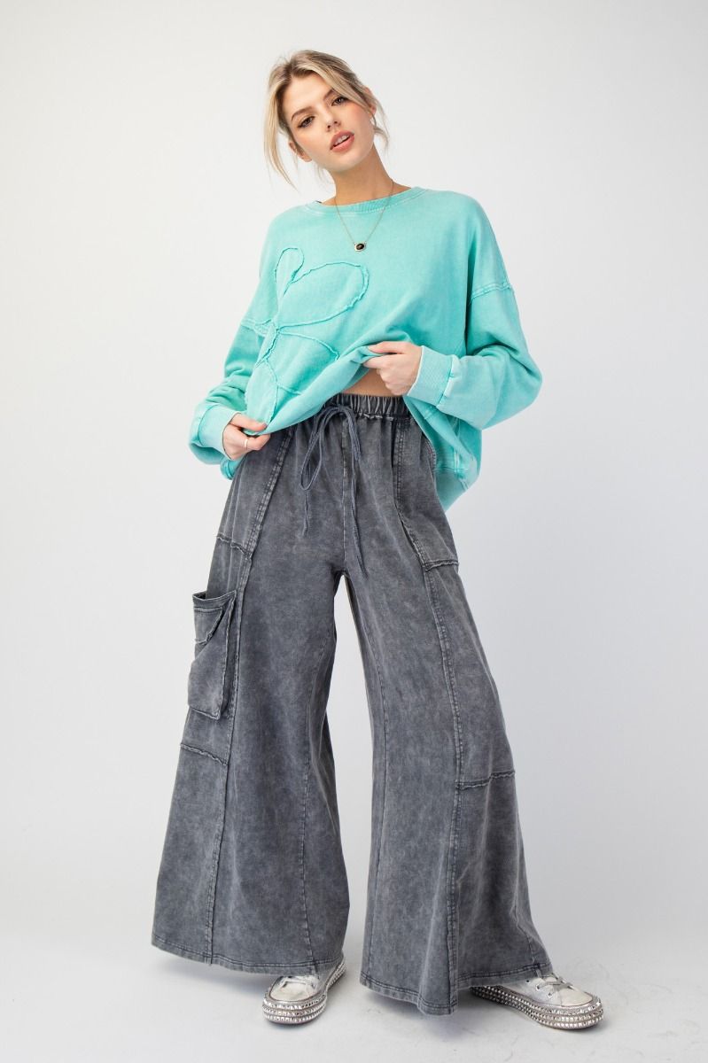 Mineral Washed Terry Knit Pants