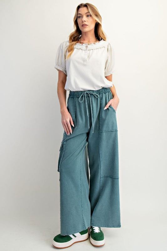 Mineral Washed Terry Knit Pants