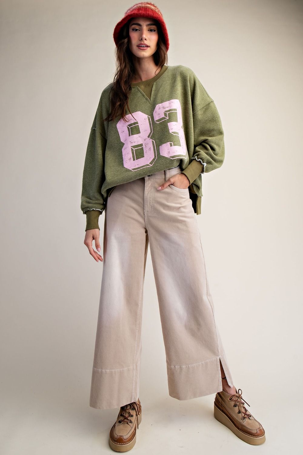 Strecth Baby Corduroy Wide Leg Pants