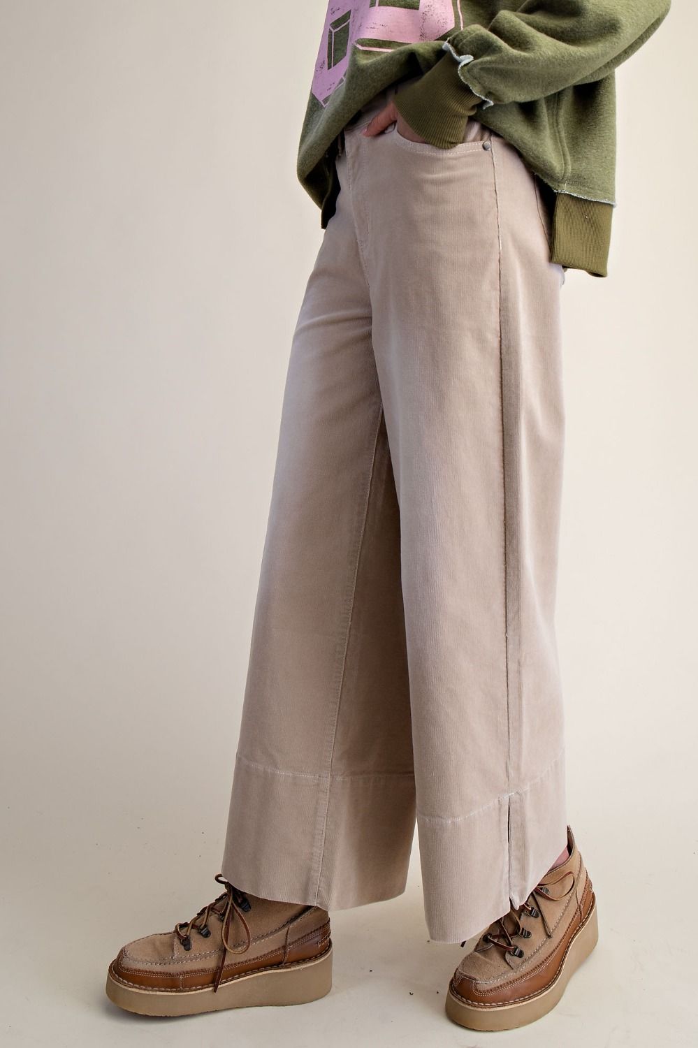 Strecth Baby Corduroy Wide Leg Pants