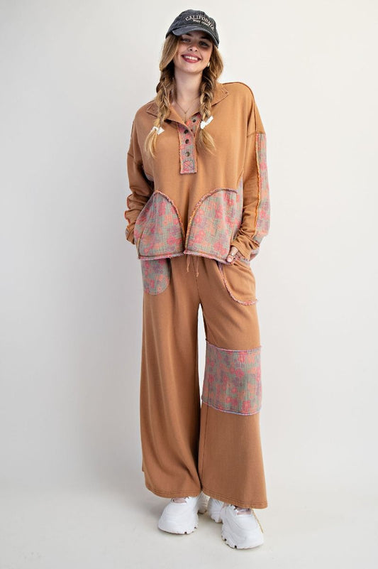 Print Mix Mineral Washed Terry Pants