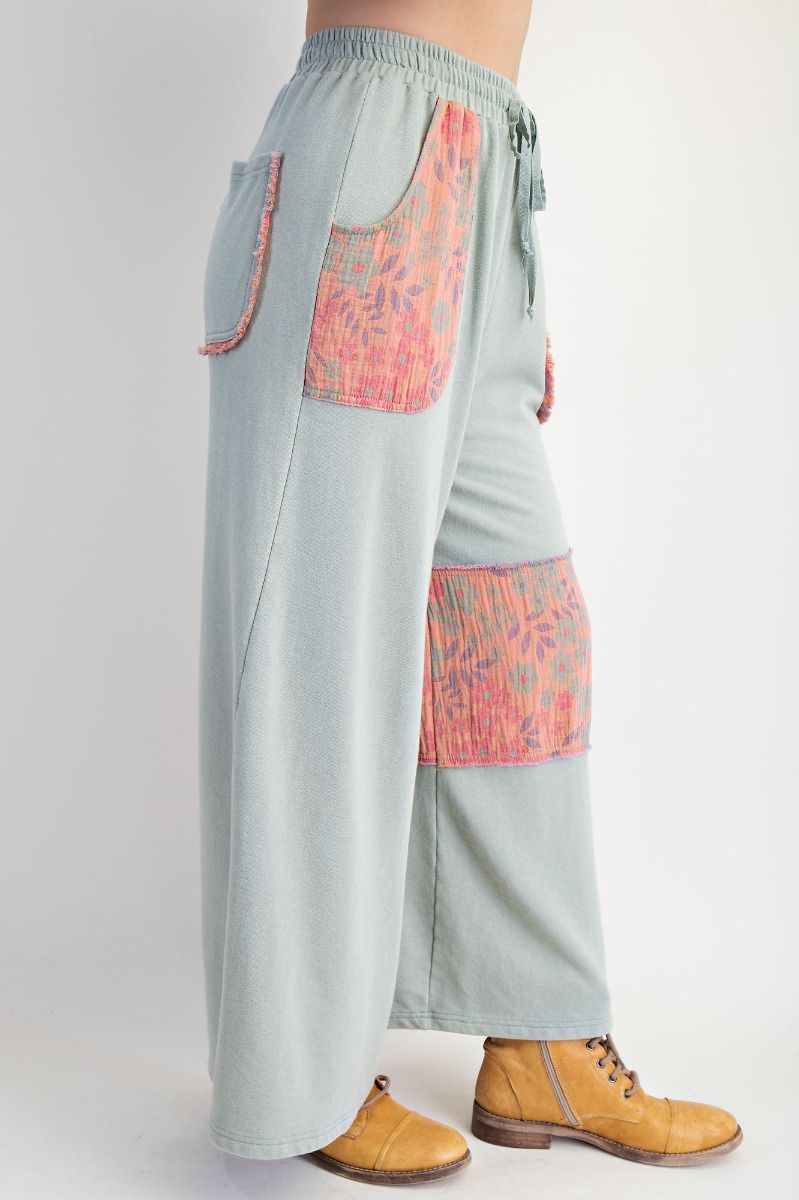 Print Mix Mineral Washed Terry Pants