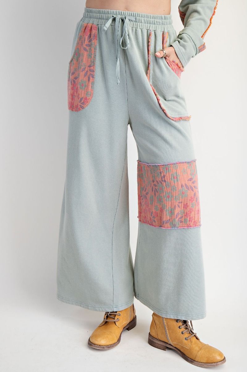 Print Mix Mineral Washed Terry Pants