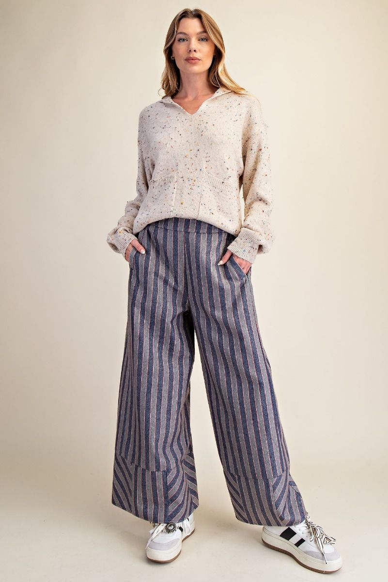 Yarn Dye Stripe Washed Pants