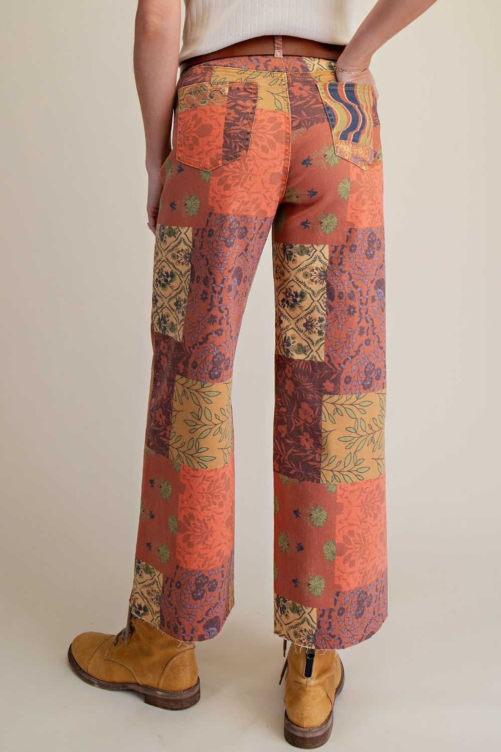 Signature Print Washed Stretch Twill Pants