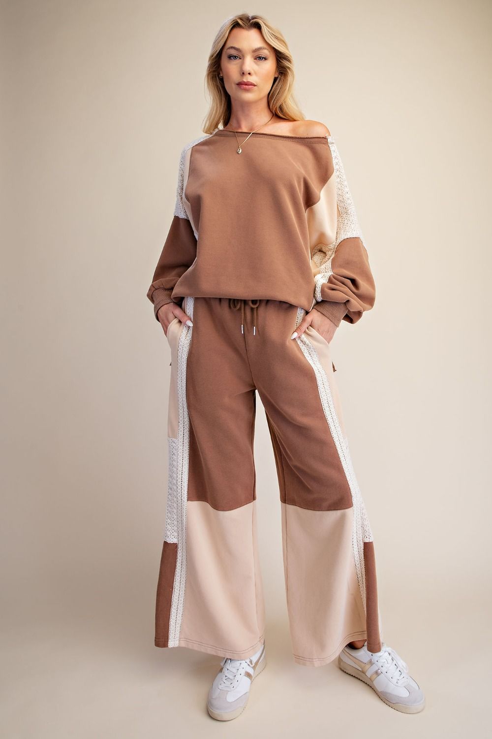 Crochet Mix Terry Knit Pants