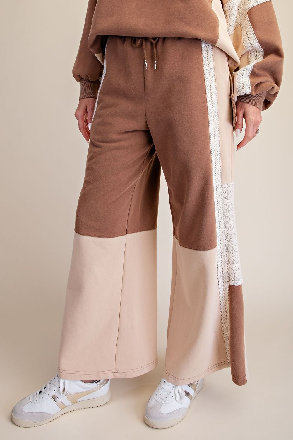 Crochet Mix Terry Knit Pants