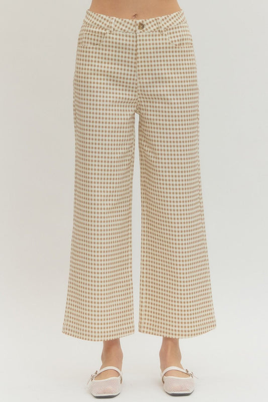 Gingham Straight Leg Pants