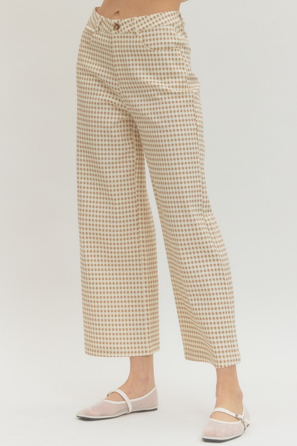 Gingham Straight Leg Pants