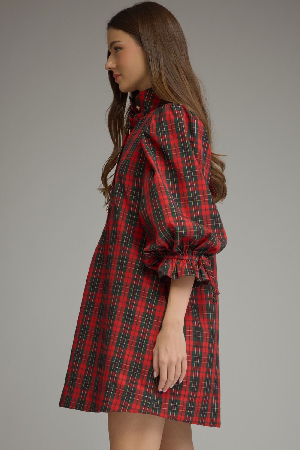 Balloon Sleeve Mini Dress