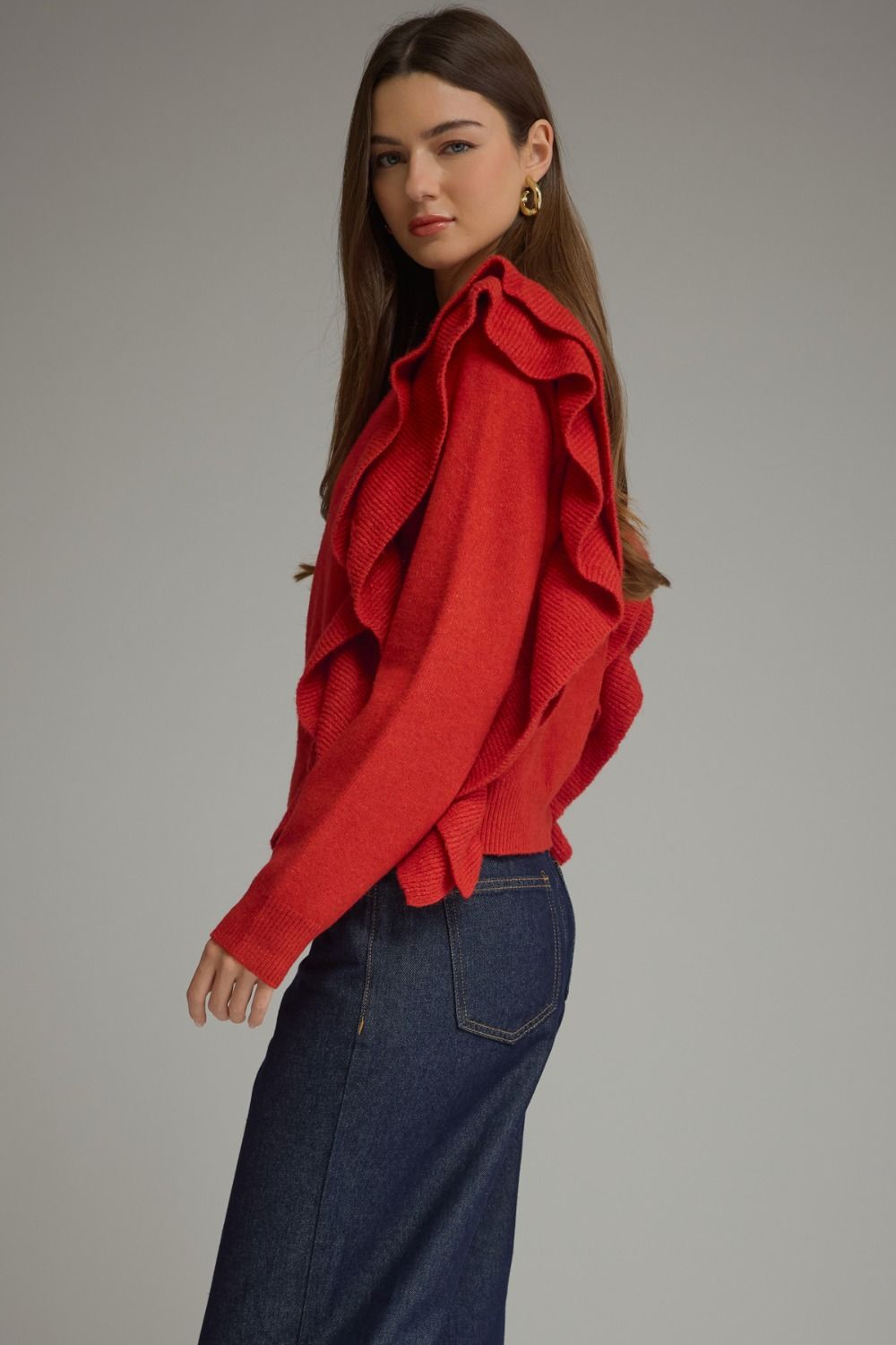 Solid Long Sleeve Sweater Top