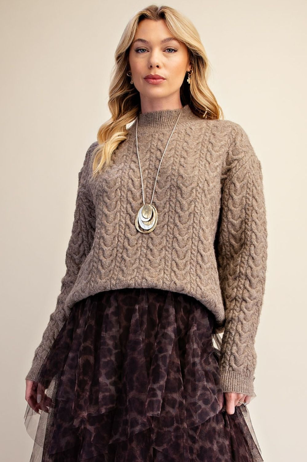 Cable Knit Surplus Back Knitted Sweater