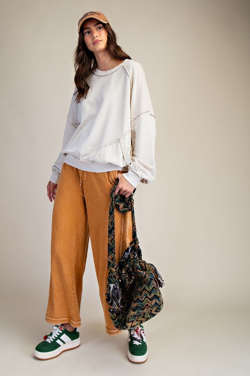 Cut Out Mineral Washed Pullover