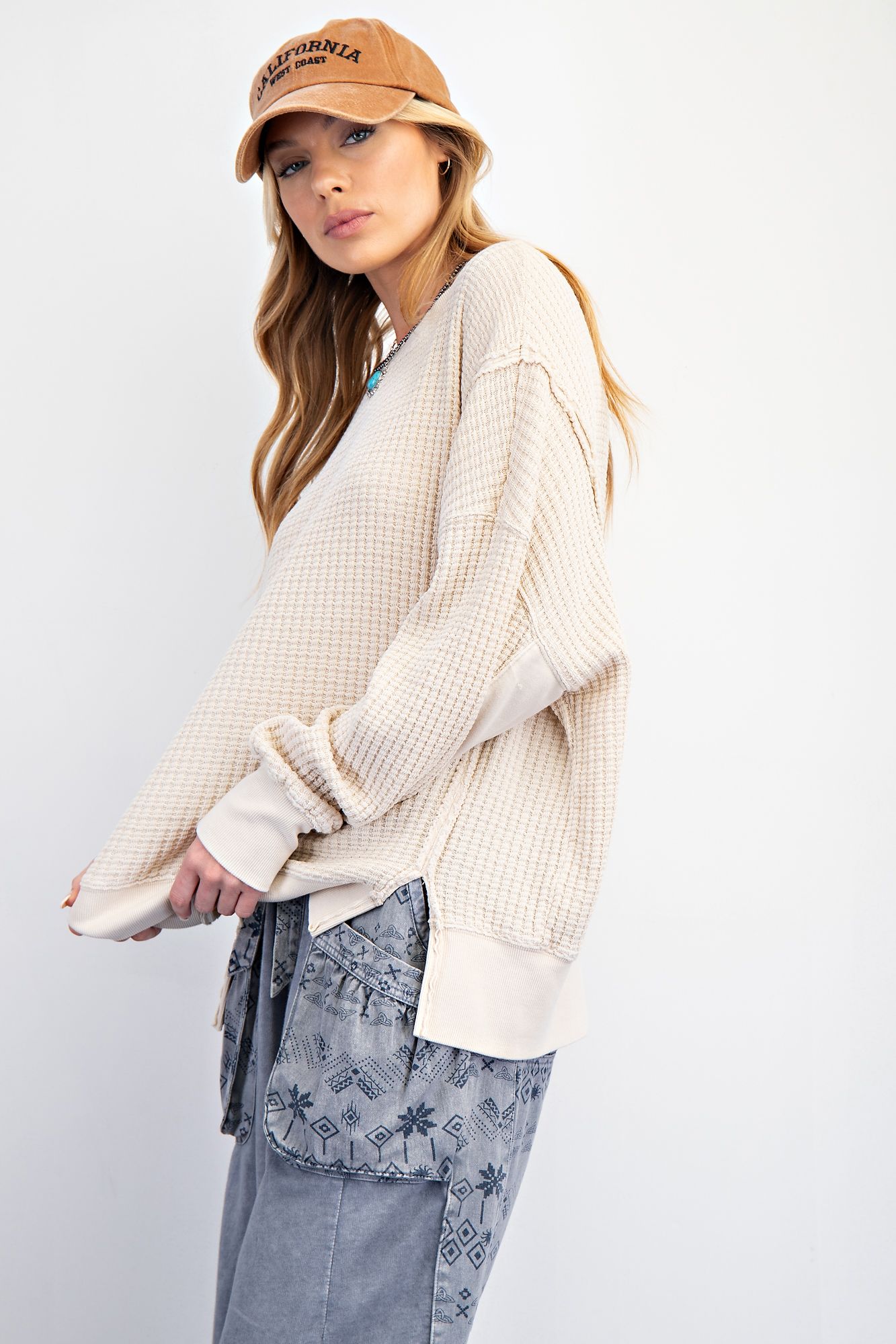 Mineral Washed Thermal Pullover