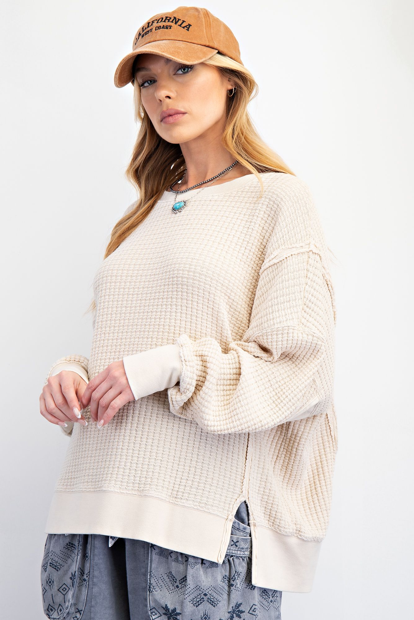Mineral Washed Thermal Pullover