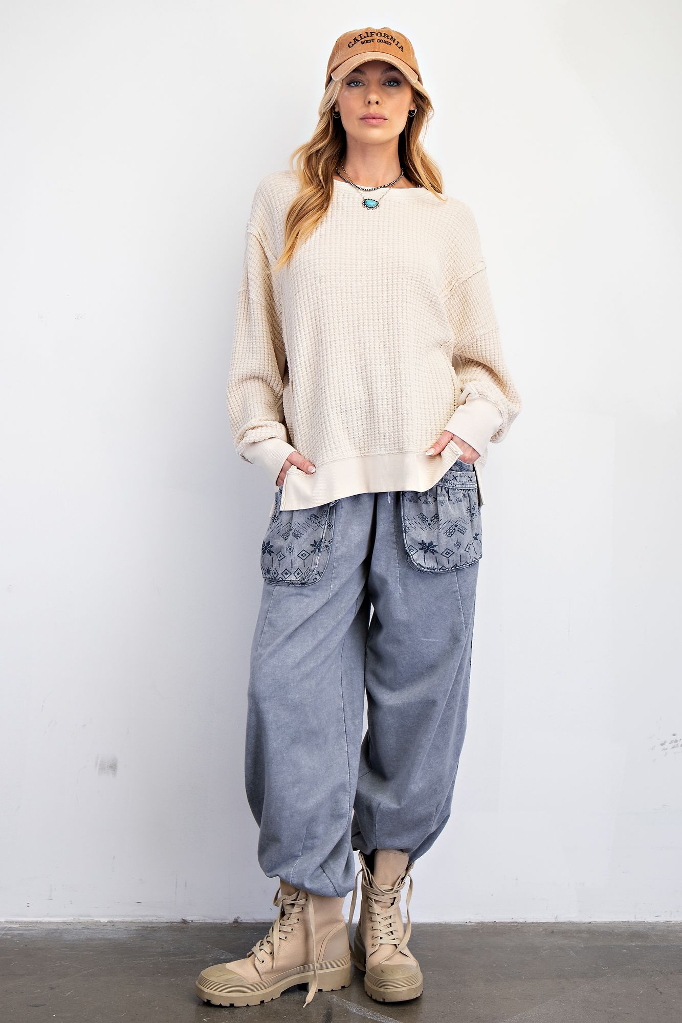 Mineral Washed Thermal Pullover