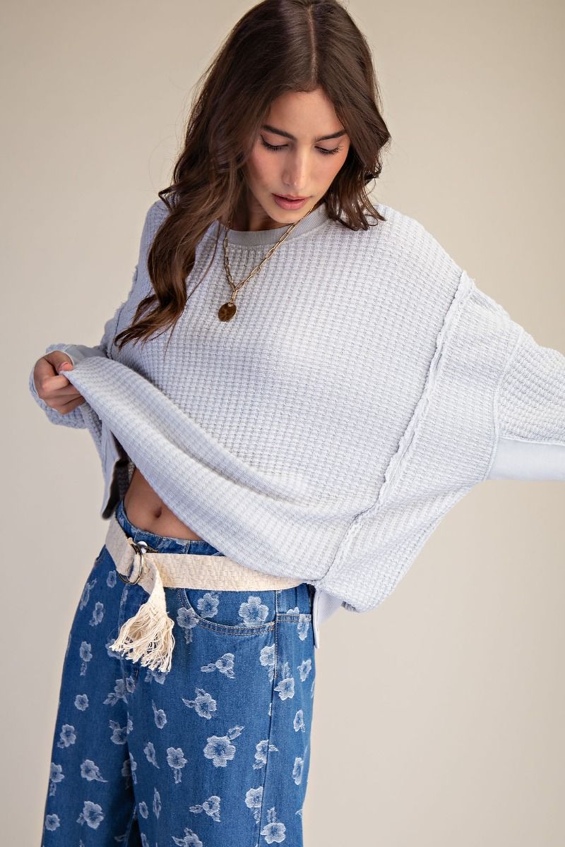 Mineral Washed Thermal Pullover