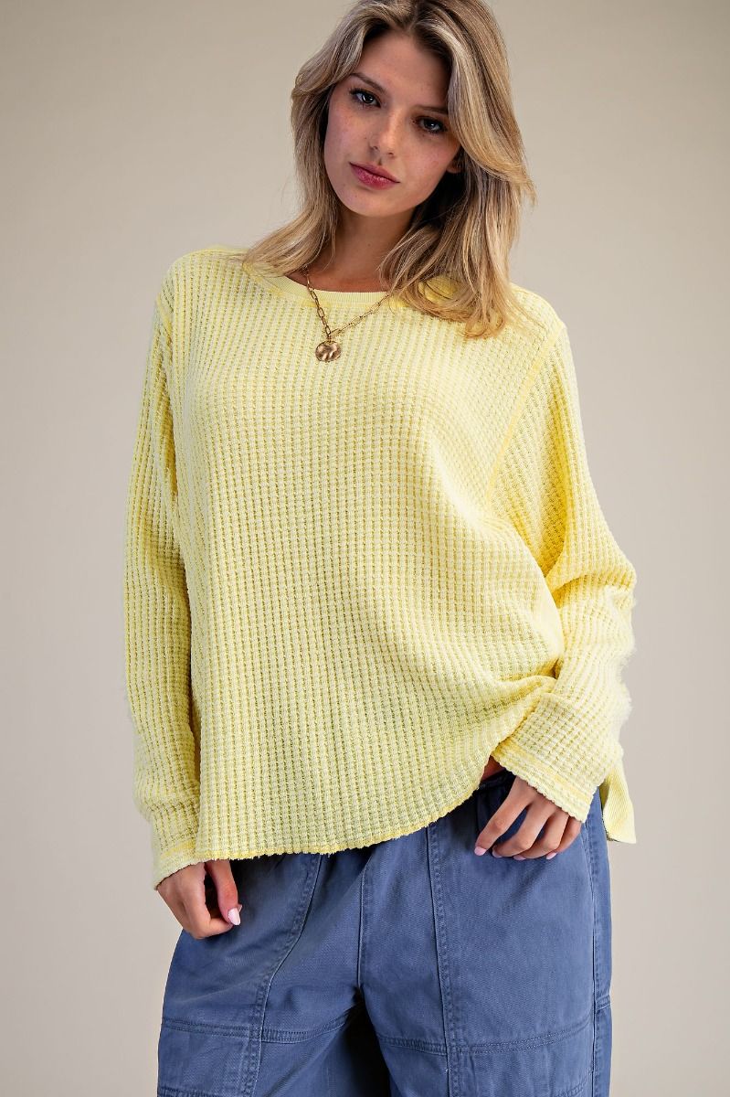 Washed Thermal Knit Top