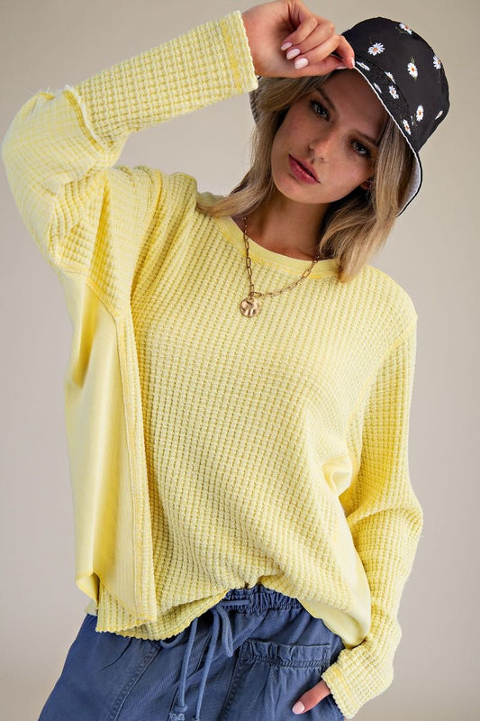 Washed Thermal Knit Top