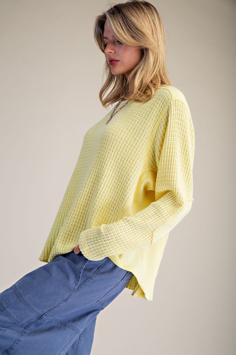 Washed Thermal Knit Top