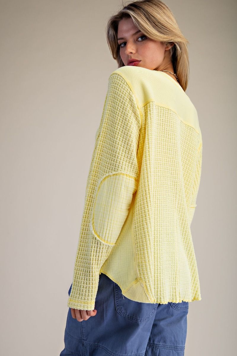 Washed Thermal Knit Top