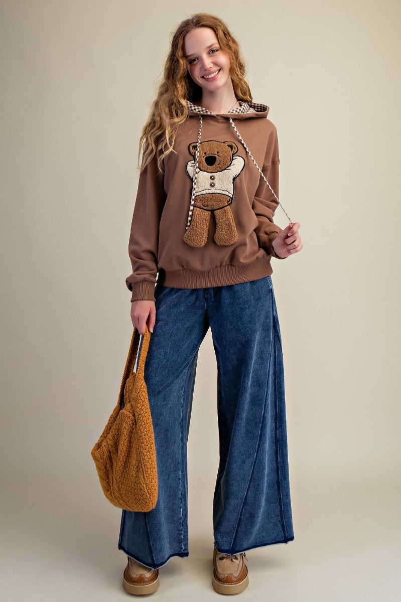 Teddy Bear Patch Pullover Hoodie