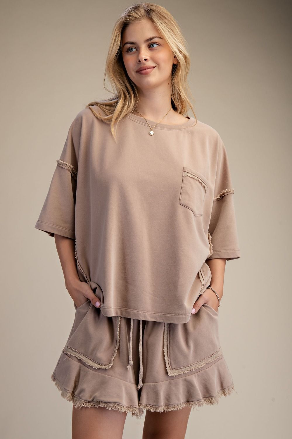 Washed Terry Boxy Top