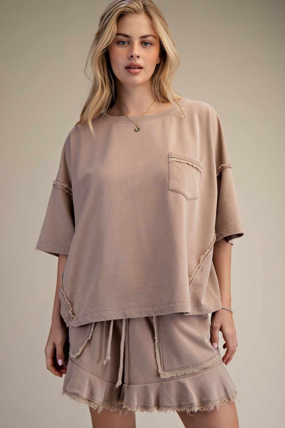 Washed Terry Boxy Top