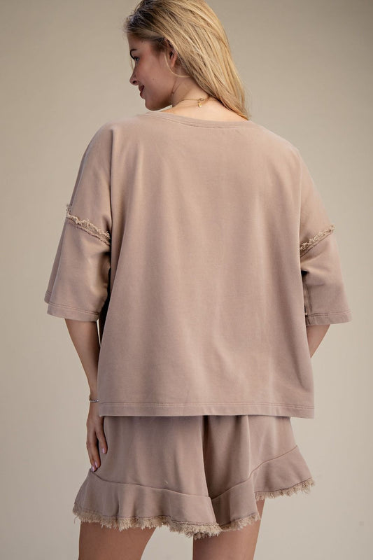Washed Terry Boxy Top