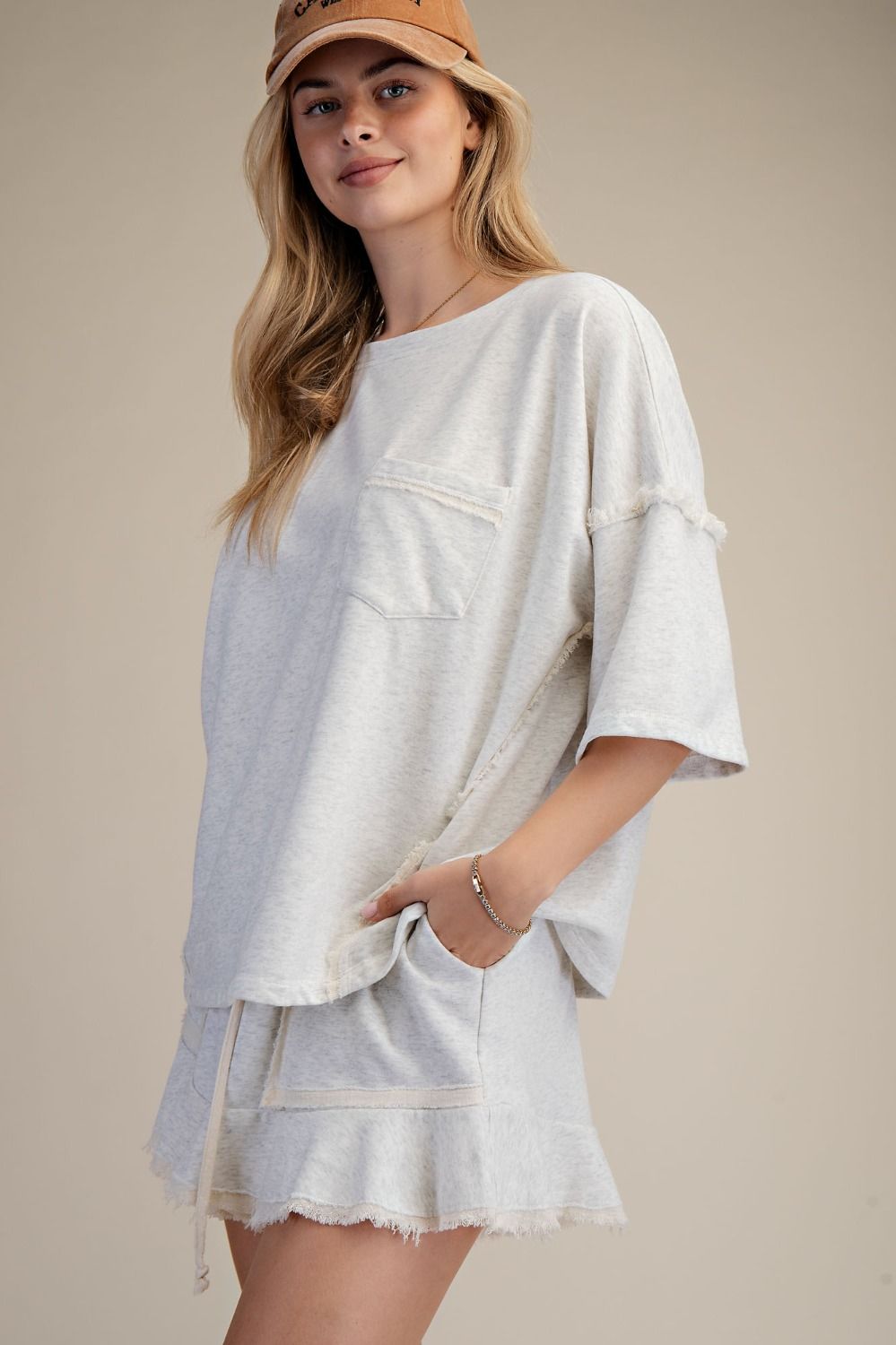 Washed Terry Boxy Top