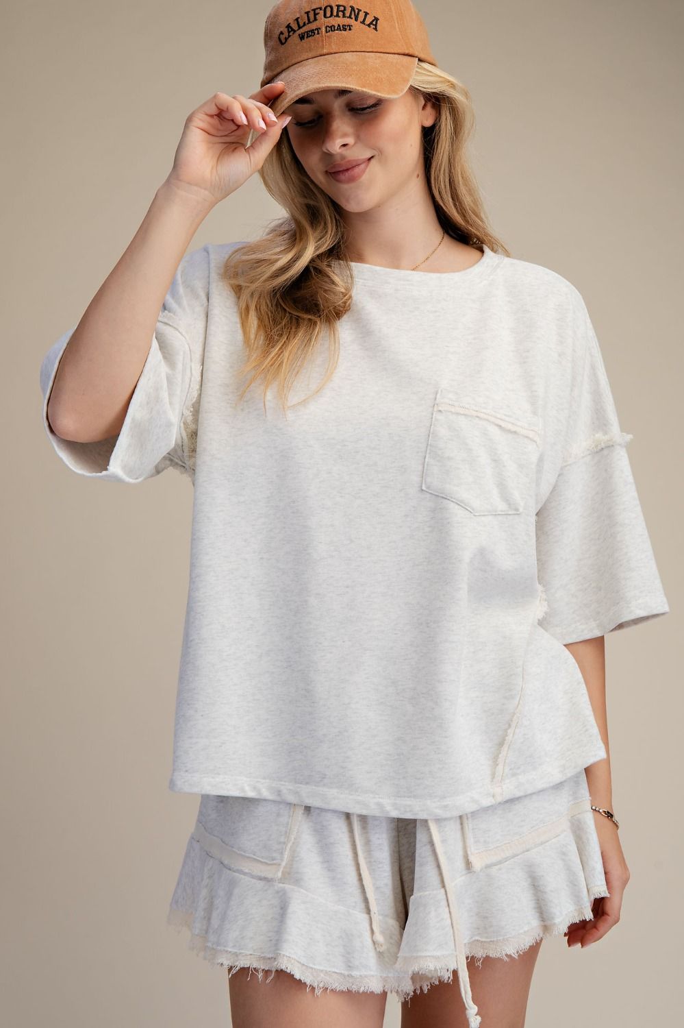 Washed Terry Boxy Top