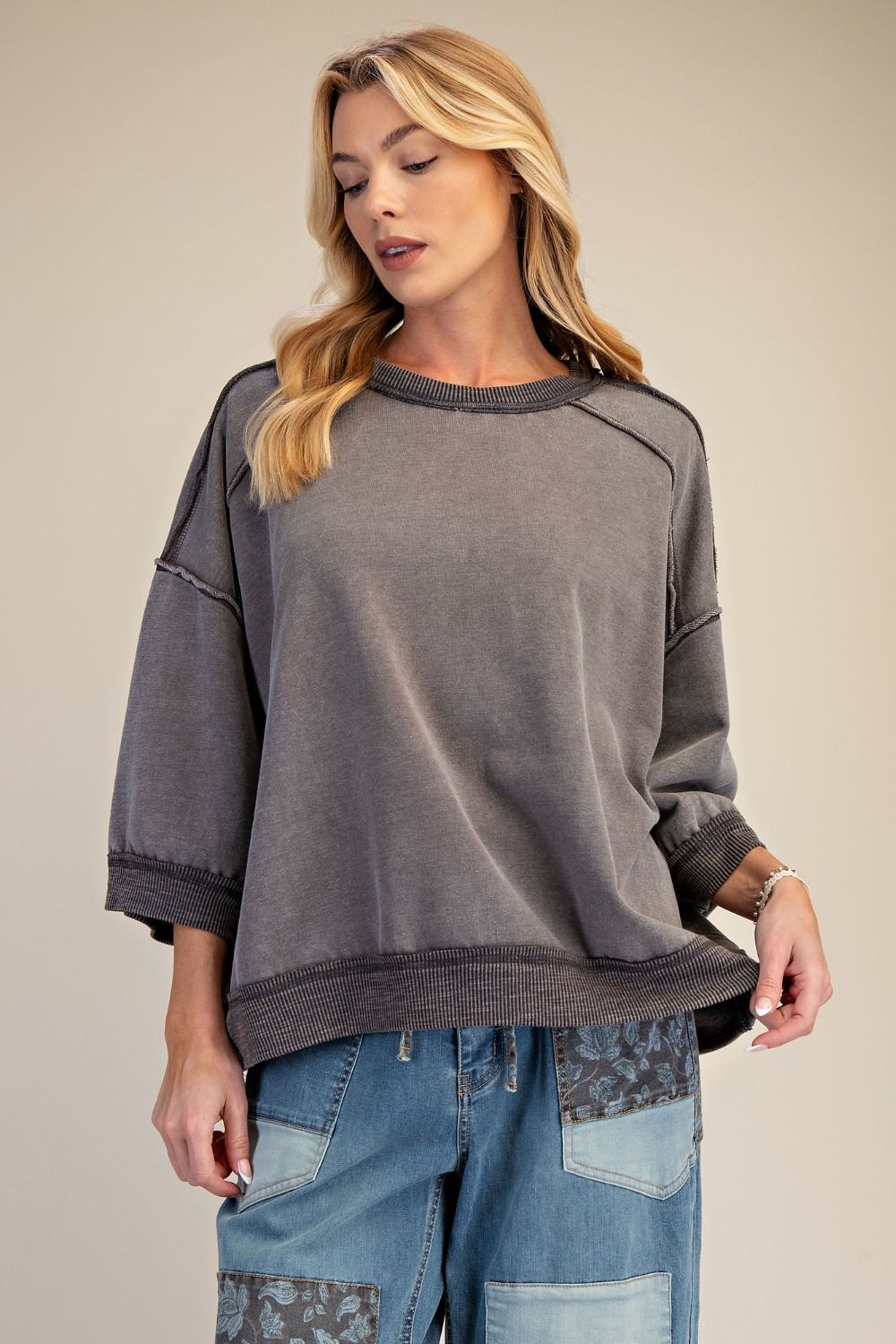 Mineral Washed Terry Pullover