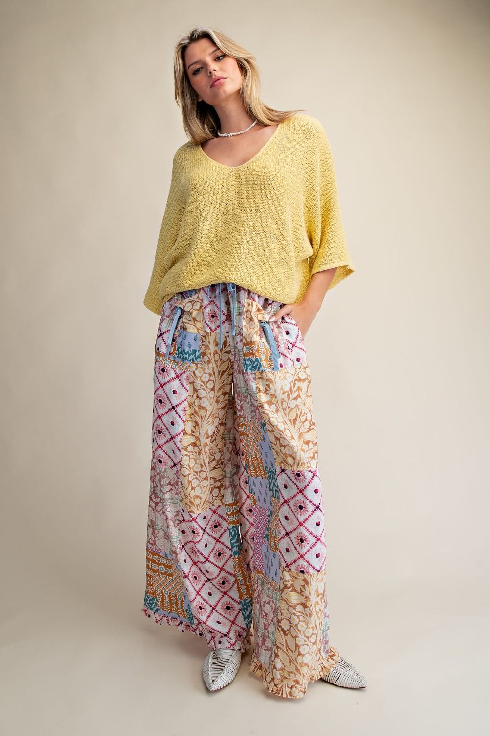 3/4 Sleeve Knitted Sweater
