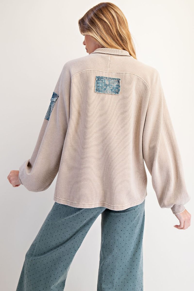 Washed Rib Terry Pullover