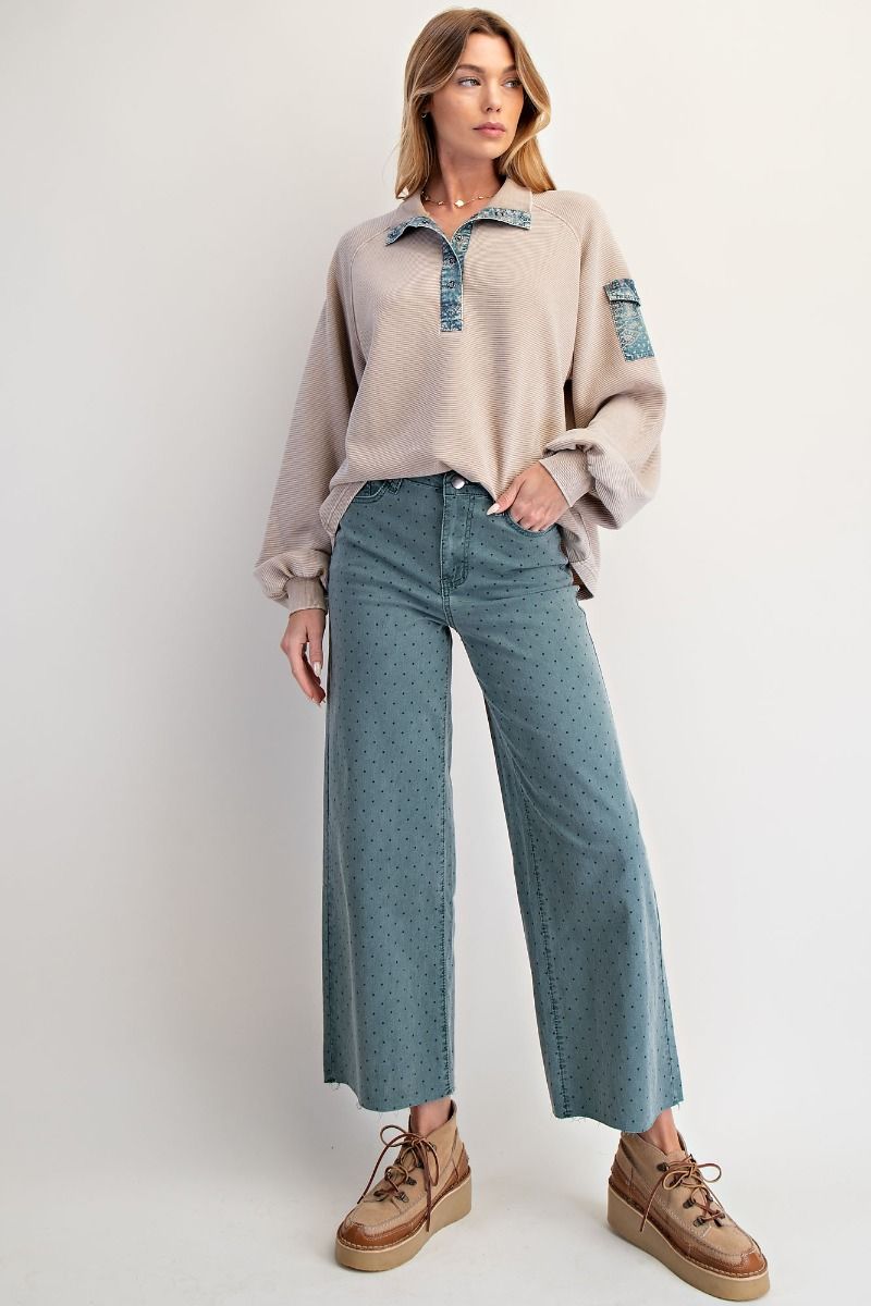 Washed Rib Terry Pullover