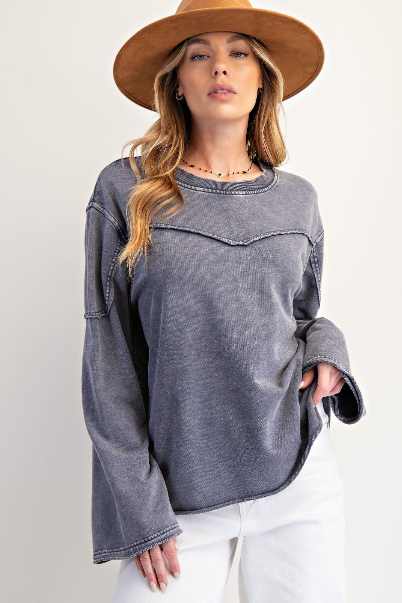 Mineral Washed Terry Pullover