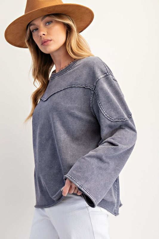 Mineral Washed Terry Pullover