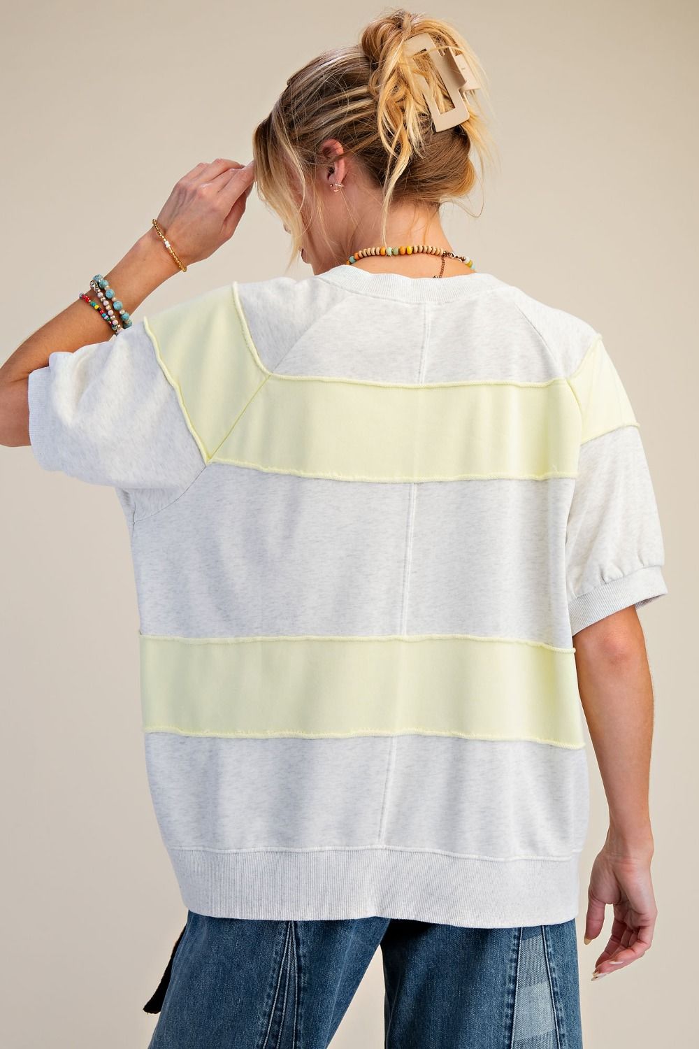 Rugby Stripe Mineral Washed Boxy Top