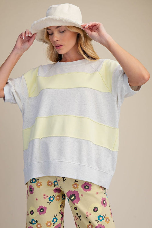 Rugby Stripe Mineral Washed Boxy Top