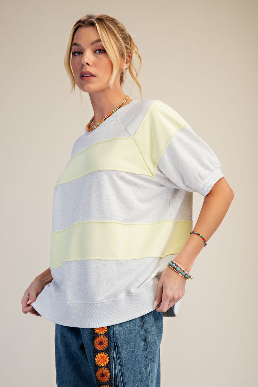 Rugby Stripe Mineral Washed Boxy Top