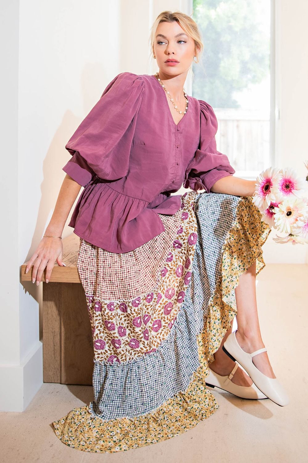 Bohemian Inspired Tiered Maxi Skirt